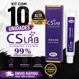 KIT 10 - Pomadas Anestésica Cslab 99% Roxa Tattoo e estetica - TKTX